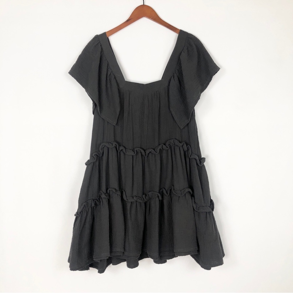Country Textile Tinker Bell Dress Size L/XL‎ Poplin Gray Short Sleeve Gauze